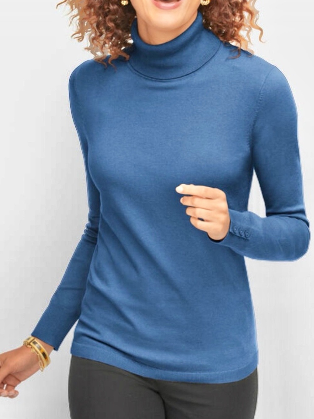 Talbots Perfect Turtleneck Blue Sweater, XL